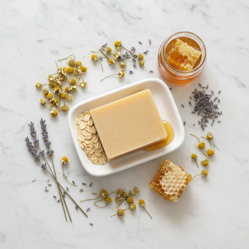 OMH Soap Ingredient Flat Lay